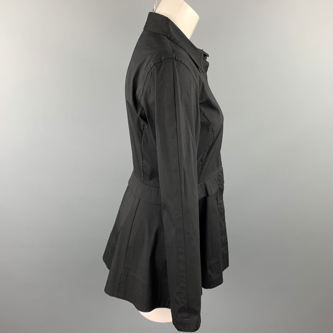 chinese dress ladies DONNA KARAN Size 8 Black Cotton Blend Long Sleeve Mini Dress – Sui Generis  Designer Consignment