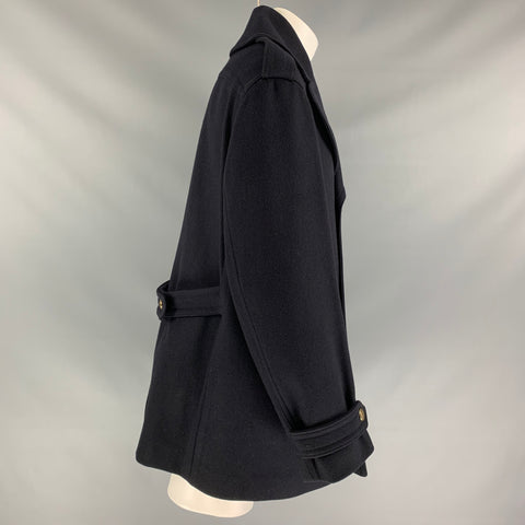 BURBERRY PRORSUM Size M/L Oversized Navy Blue Wool Double Breasted Coat