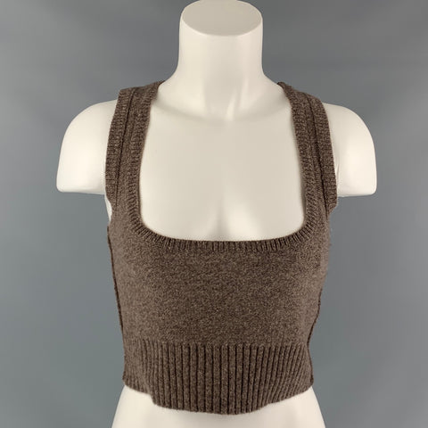 LILY MCNEAL Size XS Brown Heather Merino Wool / Cashmere Casual Top