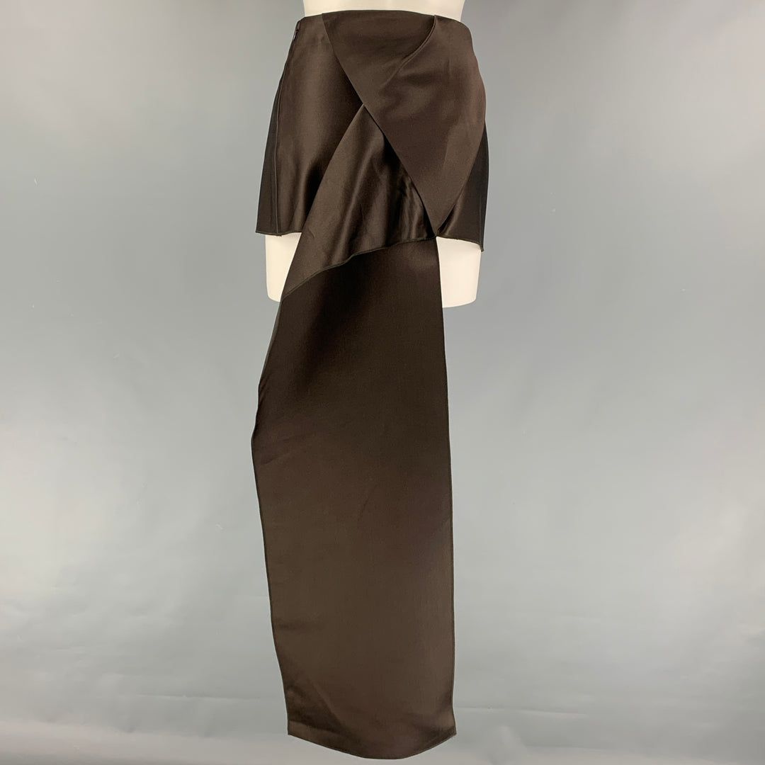 PRADA Size 4 Brown Double Satin Silk Mini Skirt