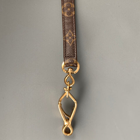 LOUIS VUITTON Dog Leash Brown Beige Monogram Coated Leather Goods