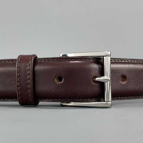 CIRCA Size 36 Black Leather Silver Tone Buckle Dress Belt