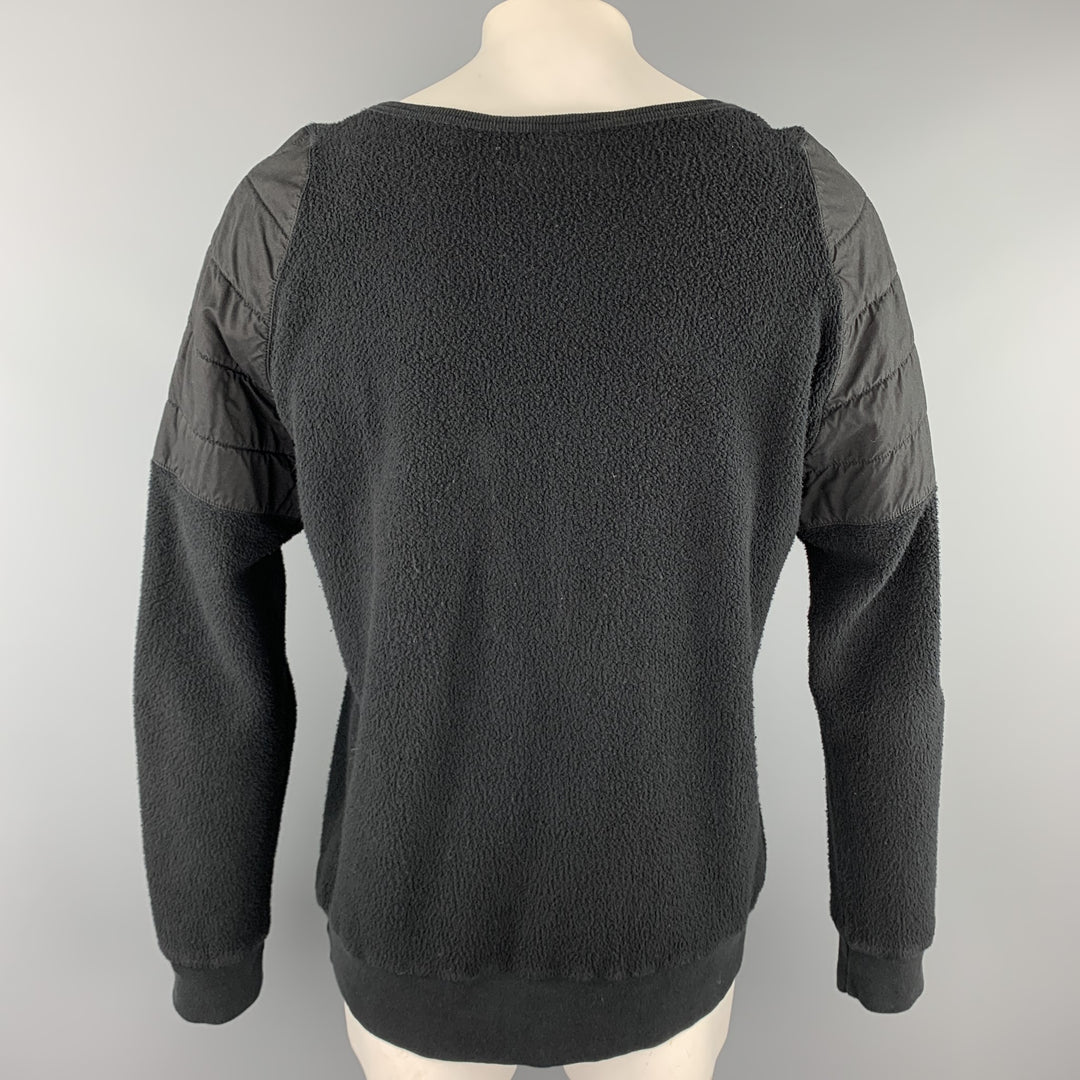 OAK Size XL Black Textured Cotton Crew-Neck Sweatshirt