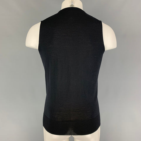 L.BIAGIOTTI Size S Black V-Neck Vest