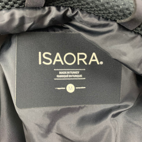 ISAORA Size M Black Waterproof Hooded Long Coat