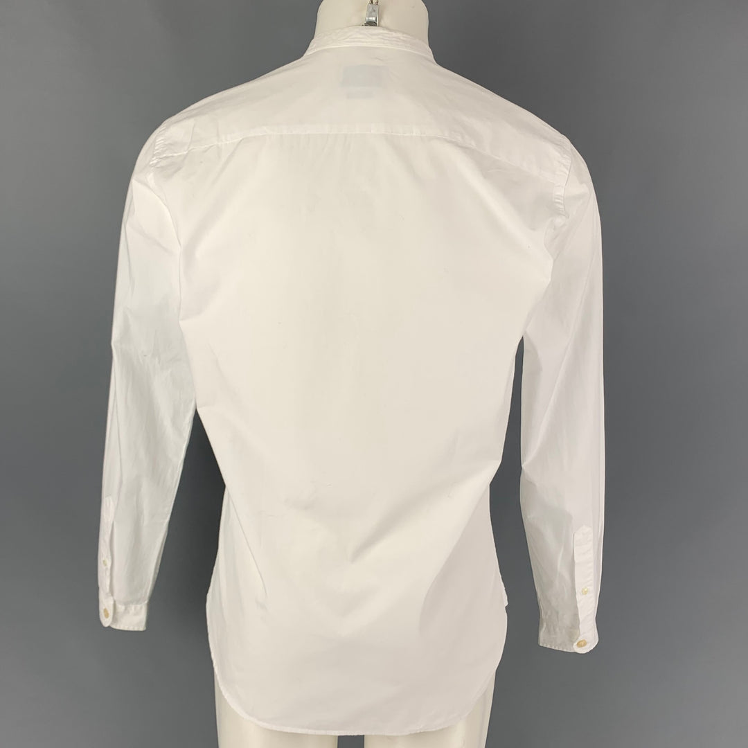 OLIVERSPENCER Size M White Pleated Cotton Tuxedo Long Sleeve Shirt