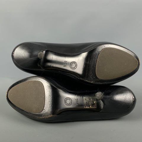DRIES VAN NOTEN Size 8.5 Black Yellow Leather Pumps