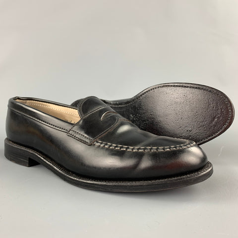 ALDEN Size 10 Black Horween Leather 987 Penny Loafers