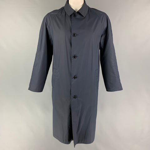 KITON Size 42 Brown Navy Reversible Cotton Blend Raglan Coat