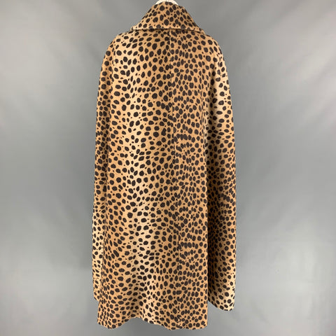 MARC JACOBS Fall 2019 Size M Tan & Brown Animal Print Alpaca / Cotton Cape