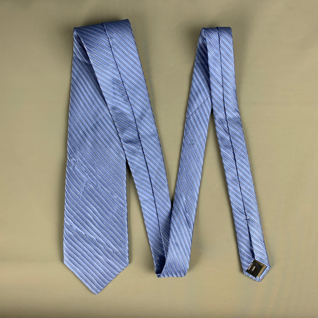 CALVIN KLEIN Cravate en soie texturée bleue