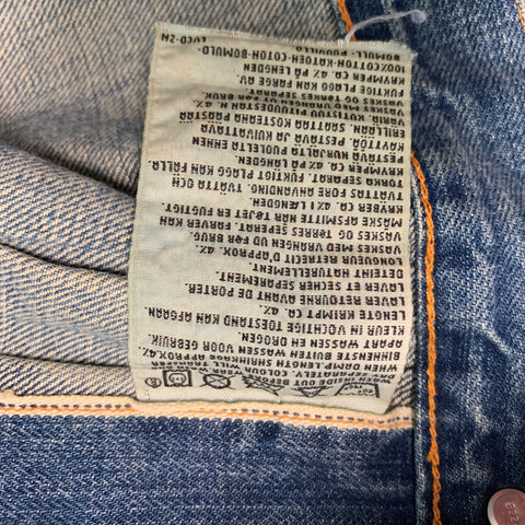 LEVI STRAUSS Size XL Blue Washed Selvedge Denim Jacket