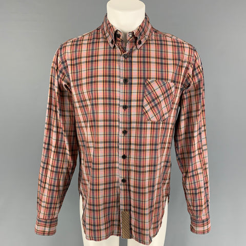 BILLY REID Size M Brown Plaid Button Down Long Sleeve Shirt