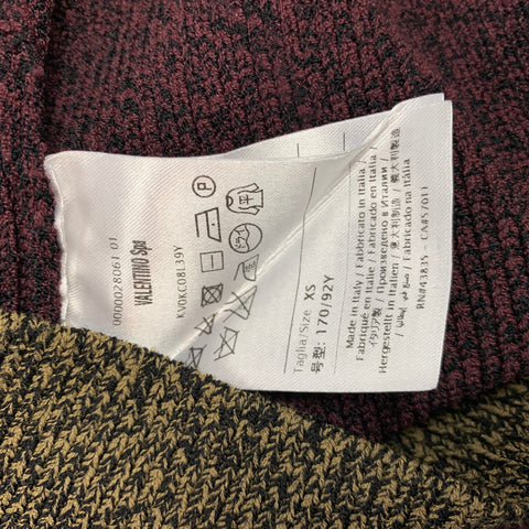 VALENTINO Talla XS Jersey con cuello redondo en mezcla de viscosa jaspeada en color burdeos y negro