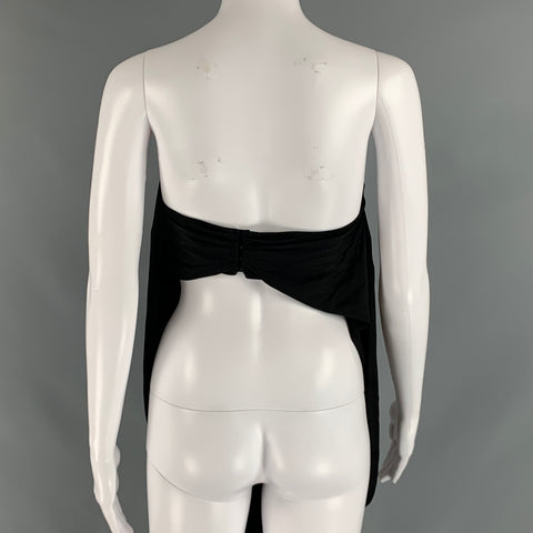 SAINT LAURENT Top de vestir con bralette fruncido de punto negro talla 2