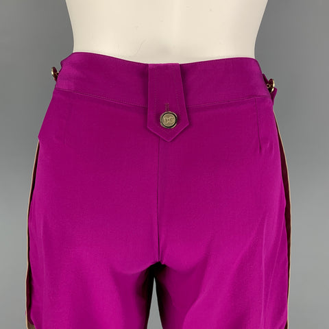 DOLCE & GABBANA Size 4 Purple Beige Silk Shorts
