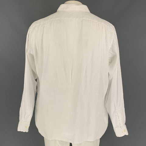 45rpm Size L / 5 White Linen Button Up Long Sleeve Shirt