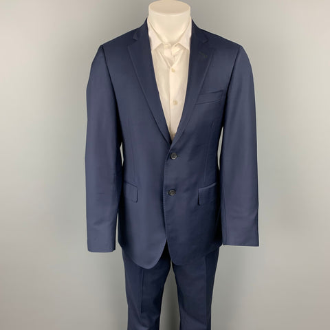 SAMUELSOHN Size 40 Navy Wool Notch Lapel Custom Suit