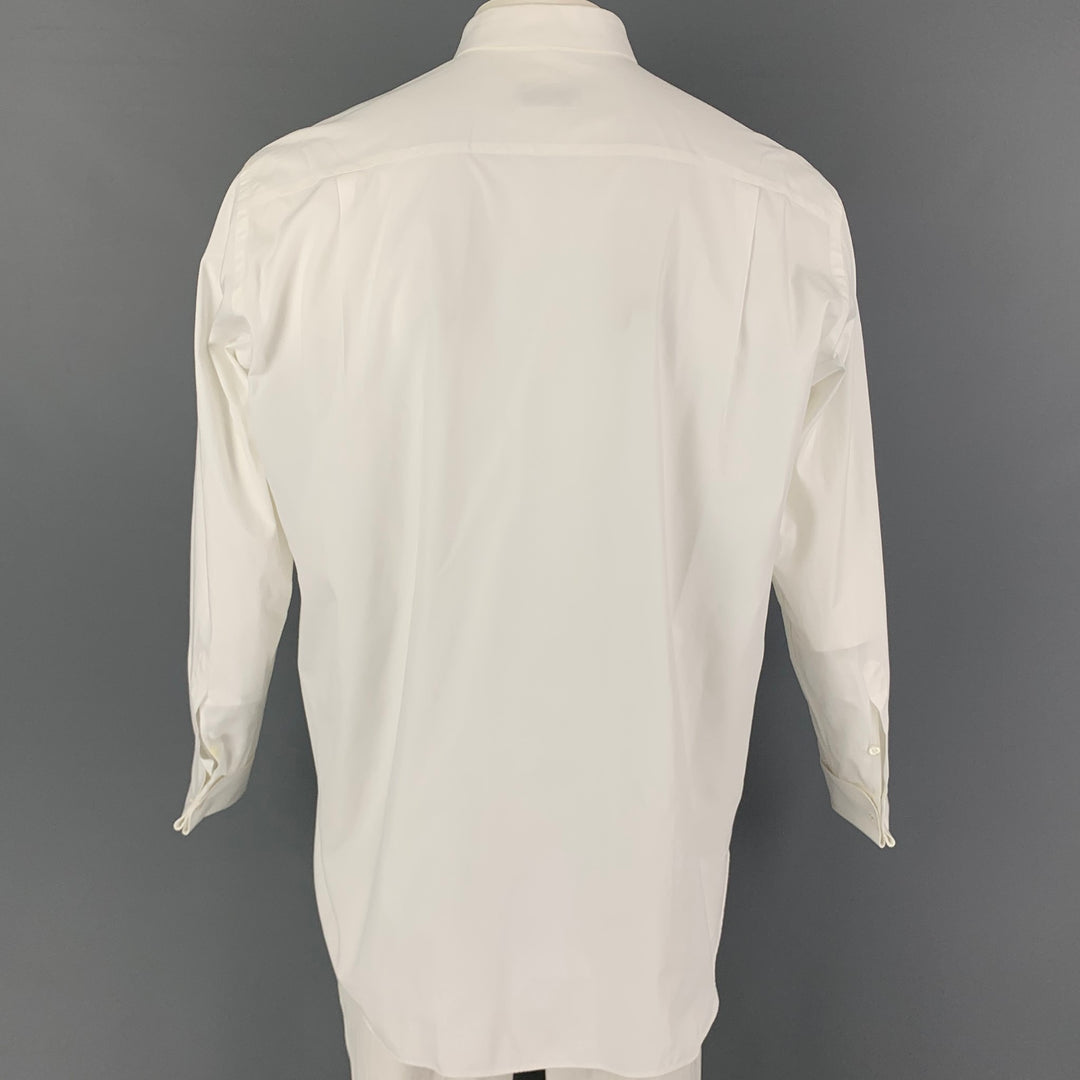 GIORGIO ARMANI Size L White Tuxedo Long Sleeve Shirt
