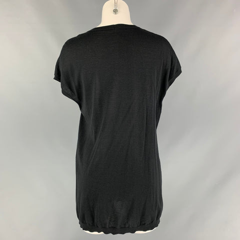 Nº21 Talla M Jersey Sin Mangas De Punto De Algodón Y Seda Negro