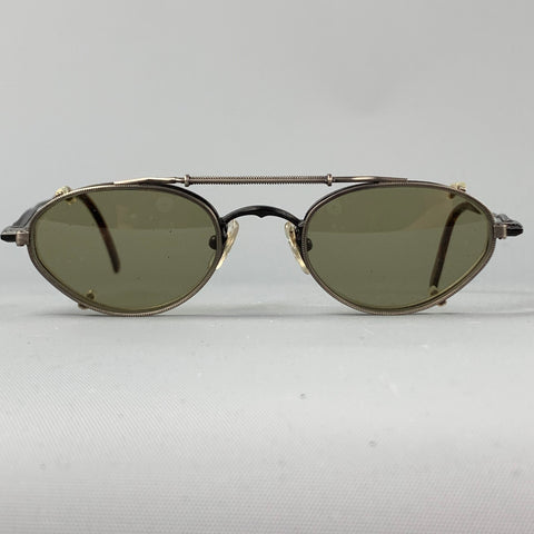 Vintage MATSUDA Black Metal Clip On Sunglasses