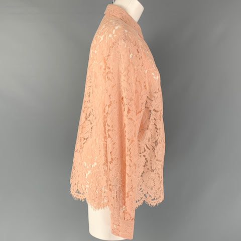 MSGM Blush Lace Hidden Placket  Size L Shirt