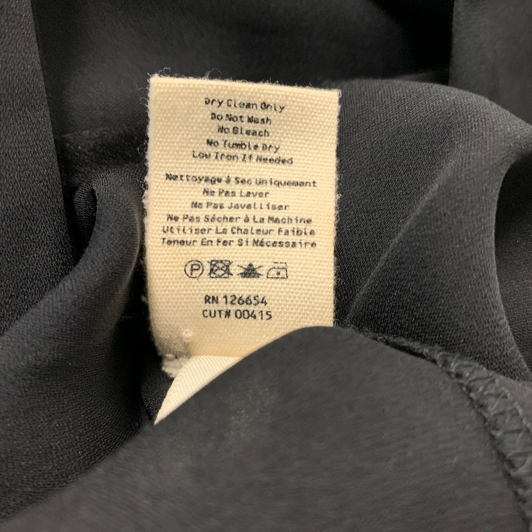 L'AGENCE Size XS Black Silk Solid Patch Pockets Shirt