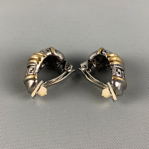 Boucles d'oreilles clips VINTAGE en métal argenté et doré