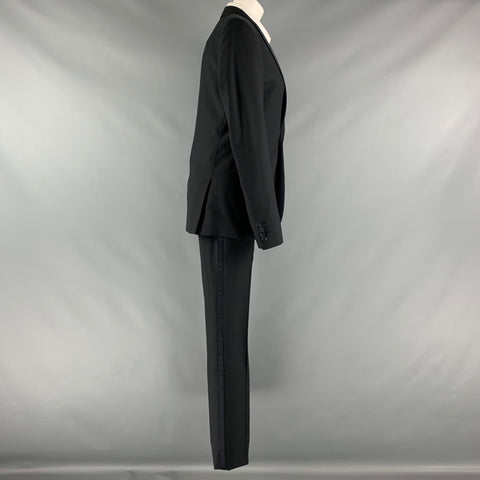 CALVIN KLEIN COLLECTION Taille 34 Smoking à revers en laine unie noire