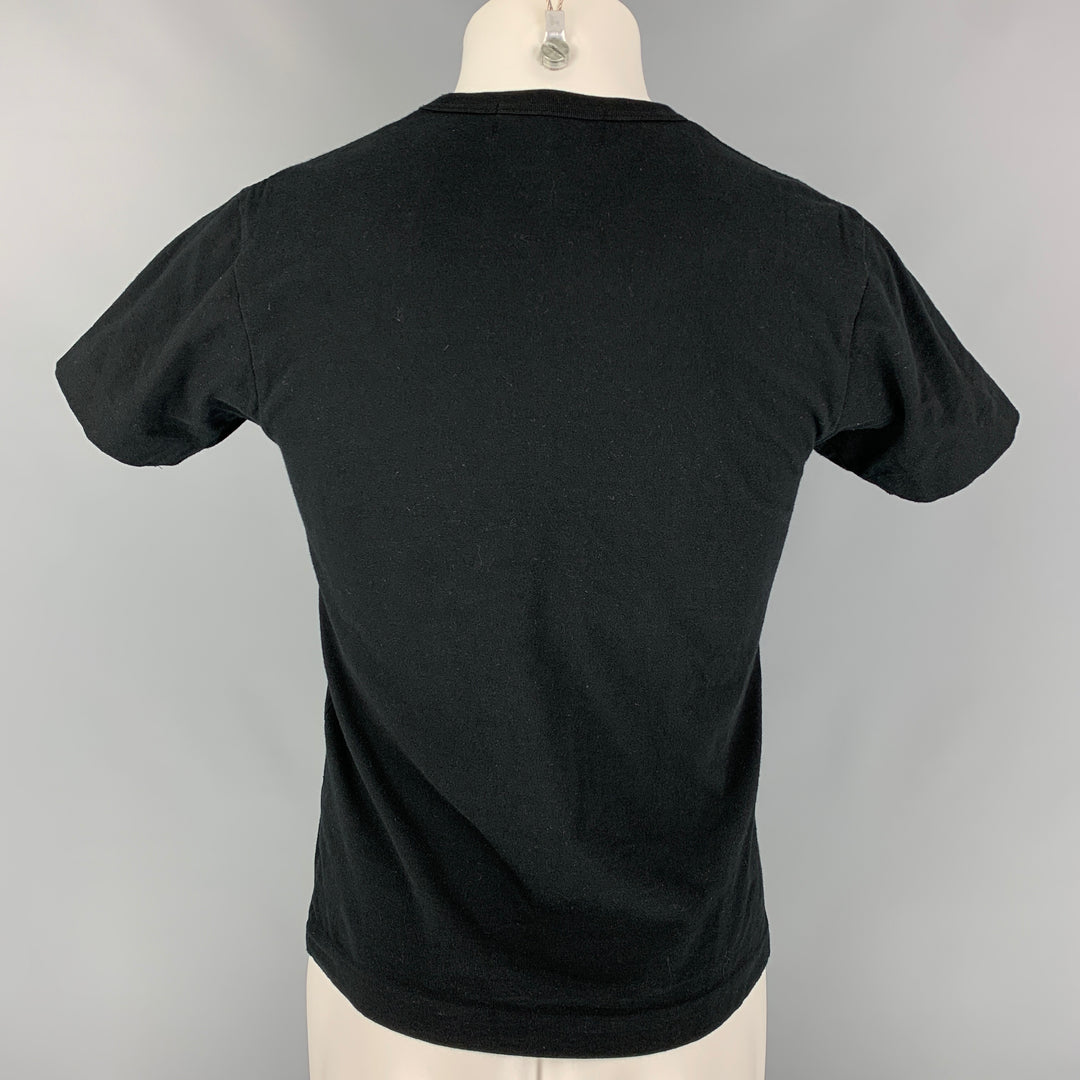 COMME des GARCONS Camiseta de algodón con cuello redondo y logo en blanco y negro Talla S