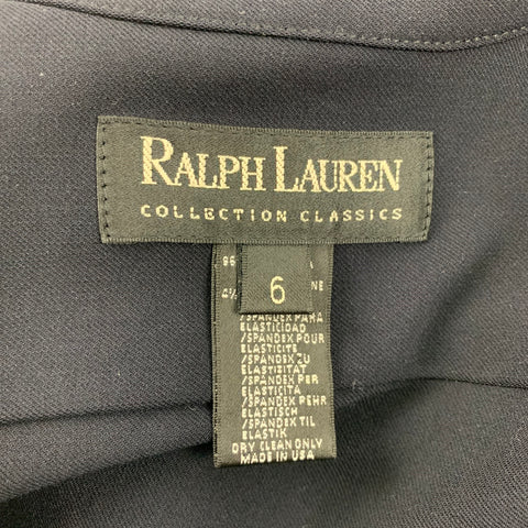 RALPH LAUREN Black Label Size 6 Navy Wool Shirt Dress