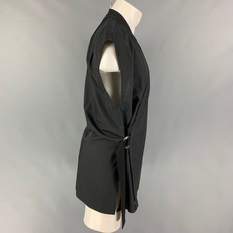3.1 PHILLIP LIM Size M Black Nylon Cotton Cross Strap Vest
