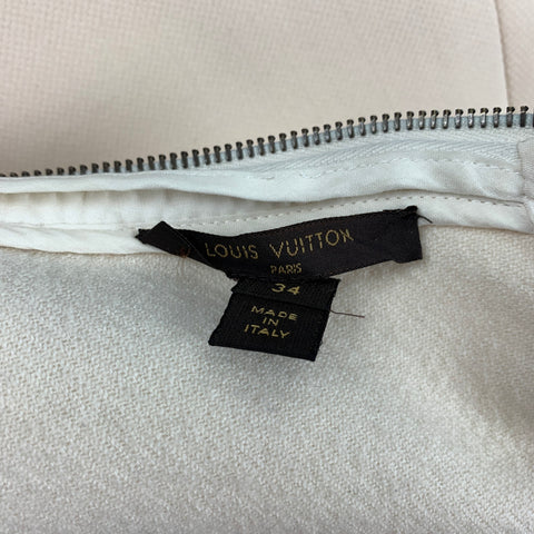 LOUIS VUITTON Size 2 Cream Wool A-Line Knee-Length Dress