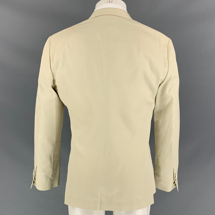 DOLCE & GABBANA Size 40 Regular Beige Cotton / Silk Peak Lapel Sport Coat