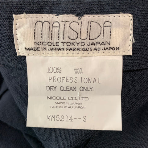 MATSUDA Size S Vintage Charcoal Wool Skirt Jacket Suit