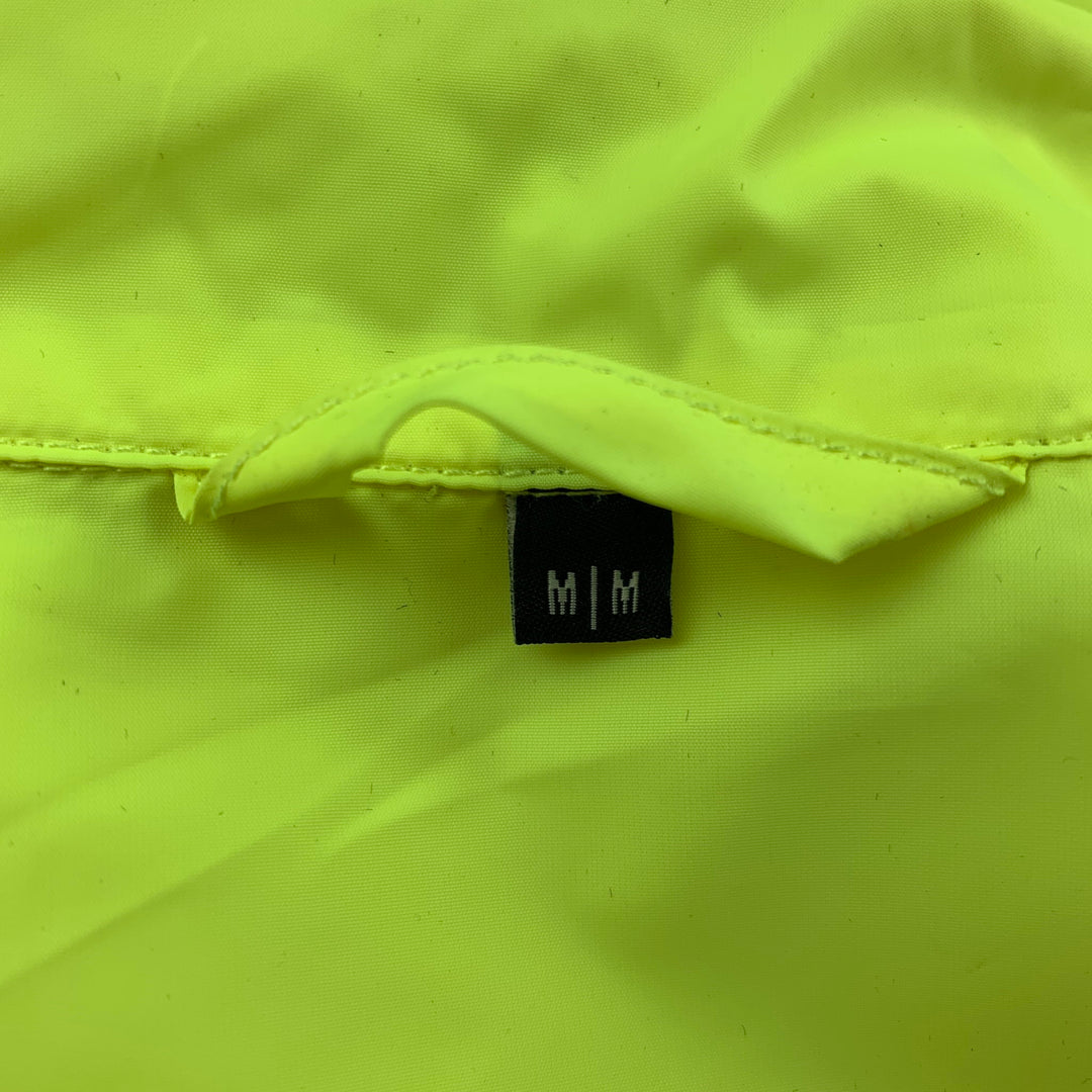 OPENING CEREMONY Size M Neon Yellow Logo Nylon Hooded Raincoat