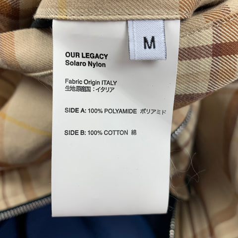 OUR LEGACY Size M Tan Brown Plaid Nylon Reversible Jacket