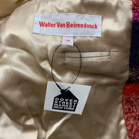 WALTER VAN BEIRENDONCK FW 16 Size 36 Multi-Color Textured Sport Coat