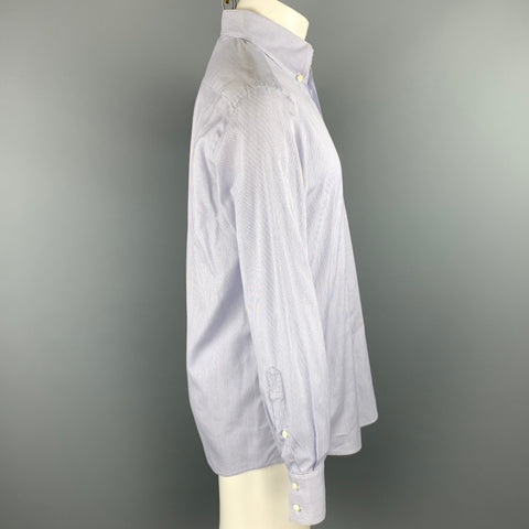 BRUNELLO CUCINELLI Size M Navy Window Pane Cotton Button Down Long Sleeve Shirt