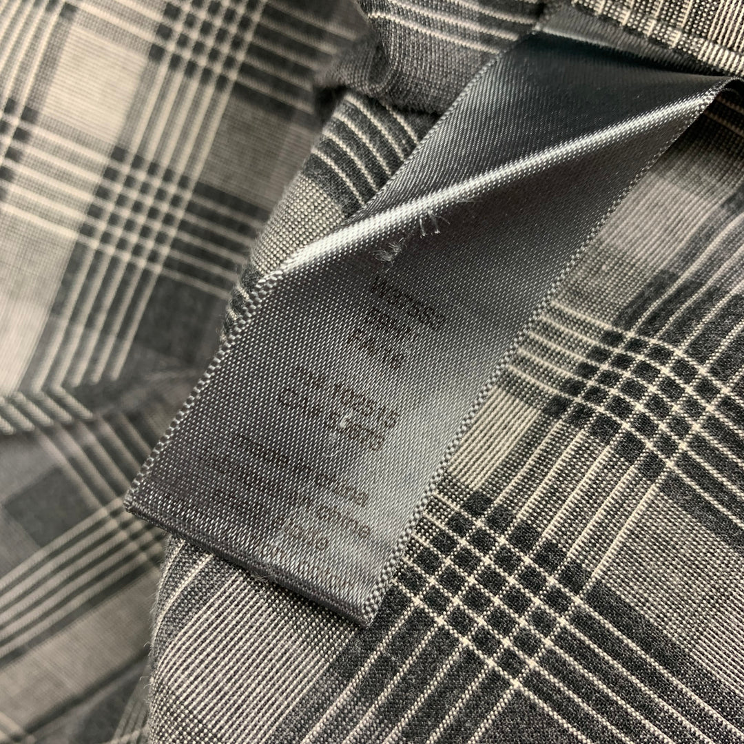 JOHN VARVATOS Camisa de manga larga con botones de algodón a cuadros gris talla S