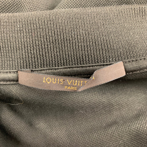 LOUIS VUITTON Size L Olive Cotton Buttoned Polo