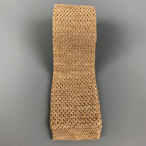 Vintage WILKES BASHFORD Khaki Knitted Silk Tie