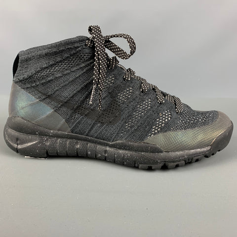 Zapatillas altas NIKE talla 9,5 de acrílico negro y gris