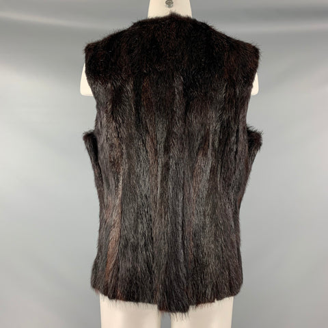 VINTAGE Size L Brown Open Front Vest