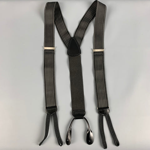 TRAFALGAR Black Grey Stripe Suspenders