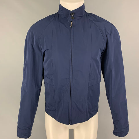 HUGO BOSS Size S Navy Polyester Zip Up Jacket