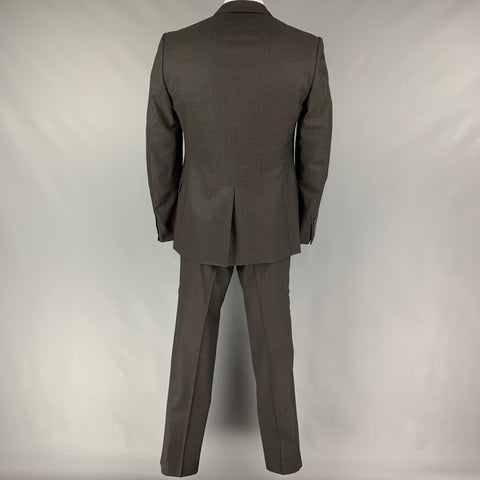GUCCI Size 42 Brown Nailhead Wool Notch Lapel Suit