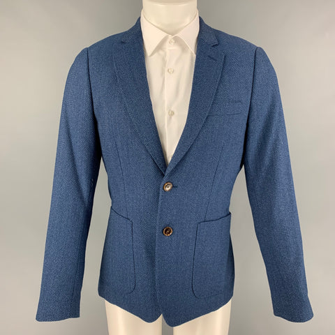 SCOTCH AND SODA Size M Indigo White Woven Polyester Viscose Sport Coat