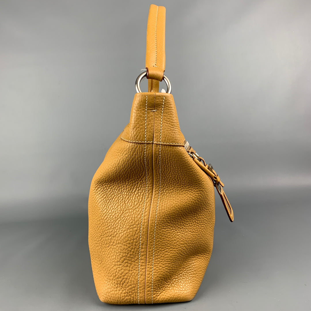 PRADA Beige Pebble Grain Leather Shoulder Bag