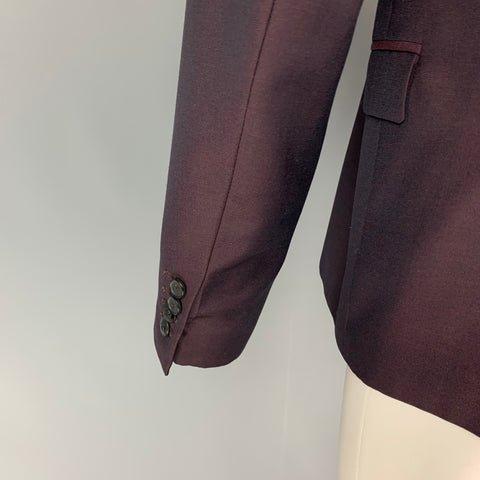 THE KOOPLES Size 42 Purple Wool Peak Lapel Sport Coat